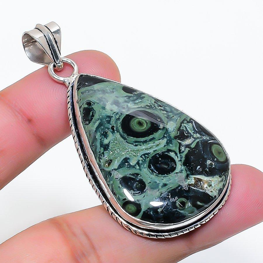 Natural Kambaba Jasper Gemstone 925 Sterling Silver Jewelry Pendant 2.21  AP-15718