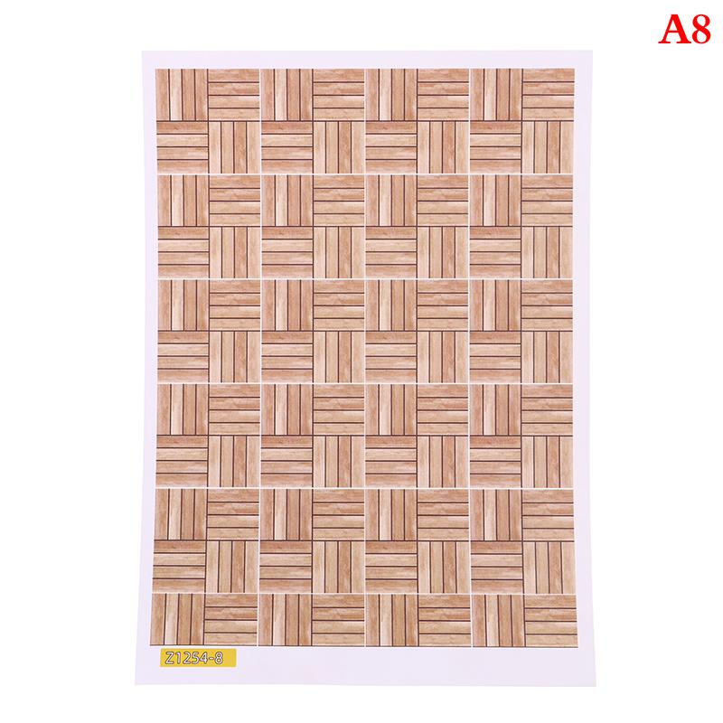 1:12 Doll House Kitchen Dining Bathroom Living Room Floor Wallpaper Acrylic Floor Tiles for Doll House Furniture Accessories