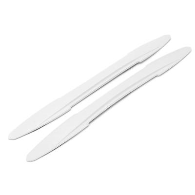 2pcs Car Bumper Protector Body Door Corner Strips Front Rear White Carbon Fiber Style Universal