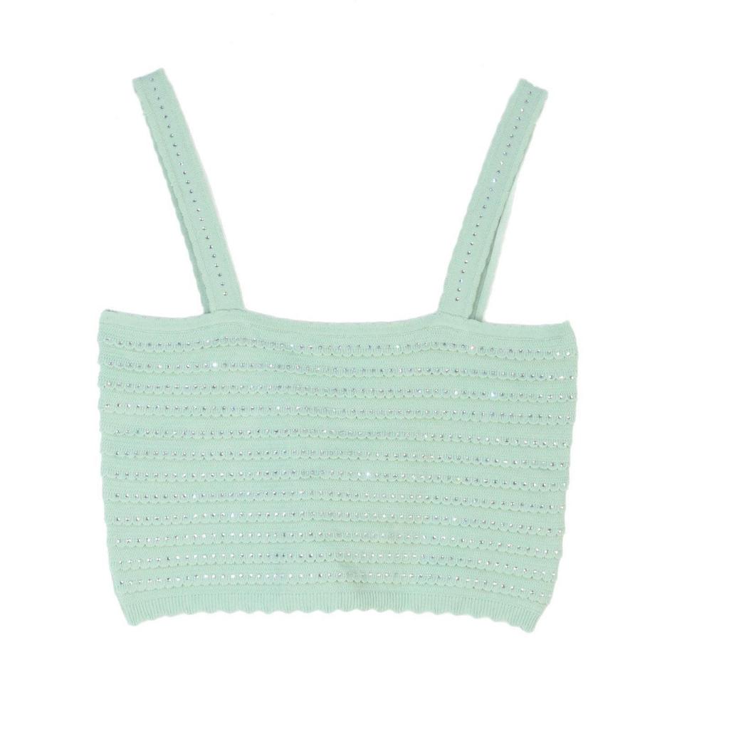 French Round Neck Knit Set: Elegant Fishtail Skirt with Beading, Spring/Summer Style