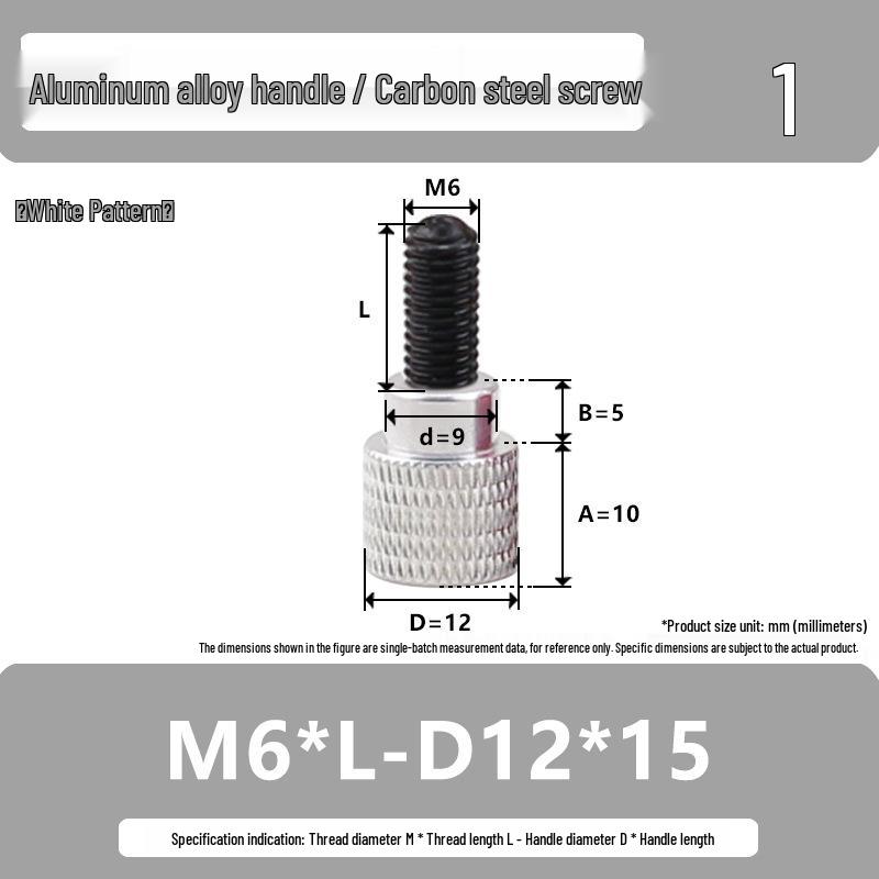 M6 Aluminum Alloy Knurled Handle Screw Bolt with High-Strength Flat Head