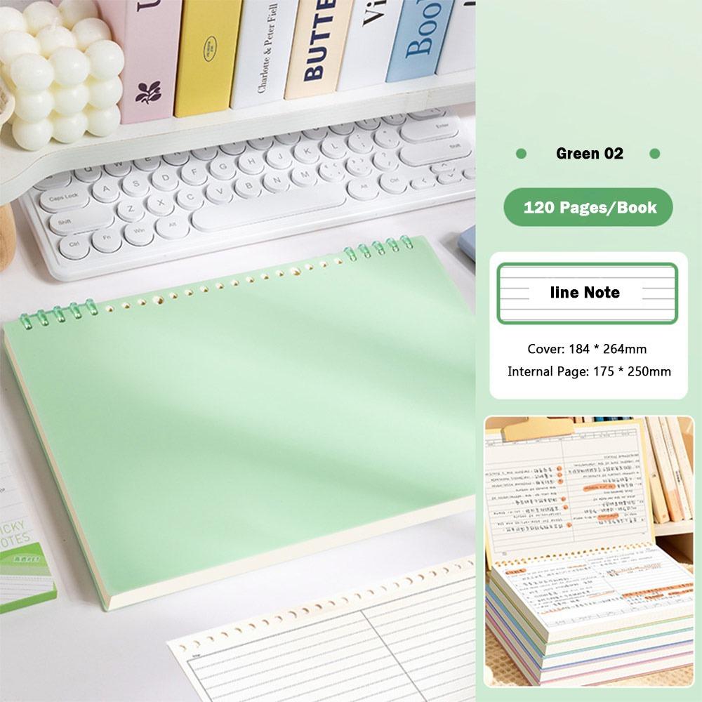 Тетрадь на кольцах B5 с сеткой/горизонтальной линовкой, ежедневник, блокнот, утолщенный дневник для ежедневного использования Green 02