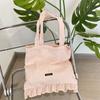 5 New Simple Rhombus Canvas Bag Lace Shoulder Bag Large Capacity Portable Tote Bag