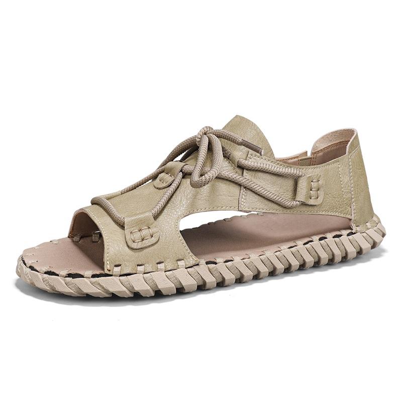 Fashion Men's Comfy Lightweight Sandals Fashion Mens Summer Outdoor Rome Flats Vintage Casual Buckle Sandals Male Open Toe Half Slipper