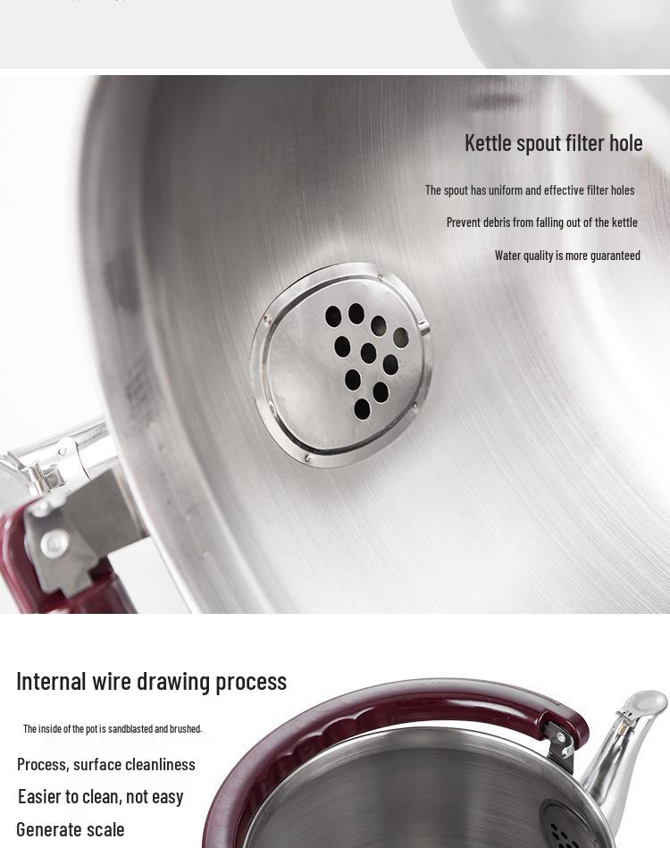 7L Pfeifender nichtmagnetischer Edelstahlkessel zum Kochen von Wasser und Suppe