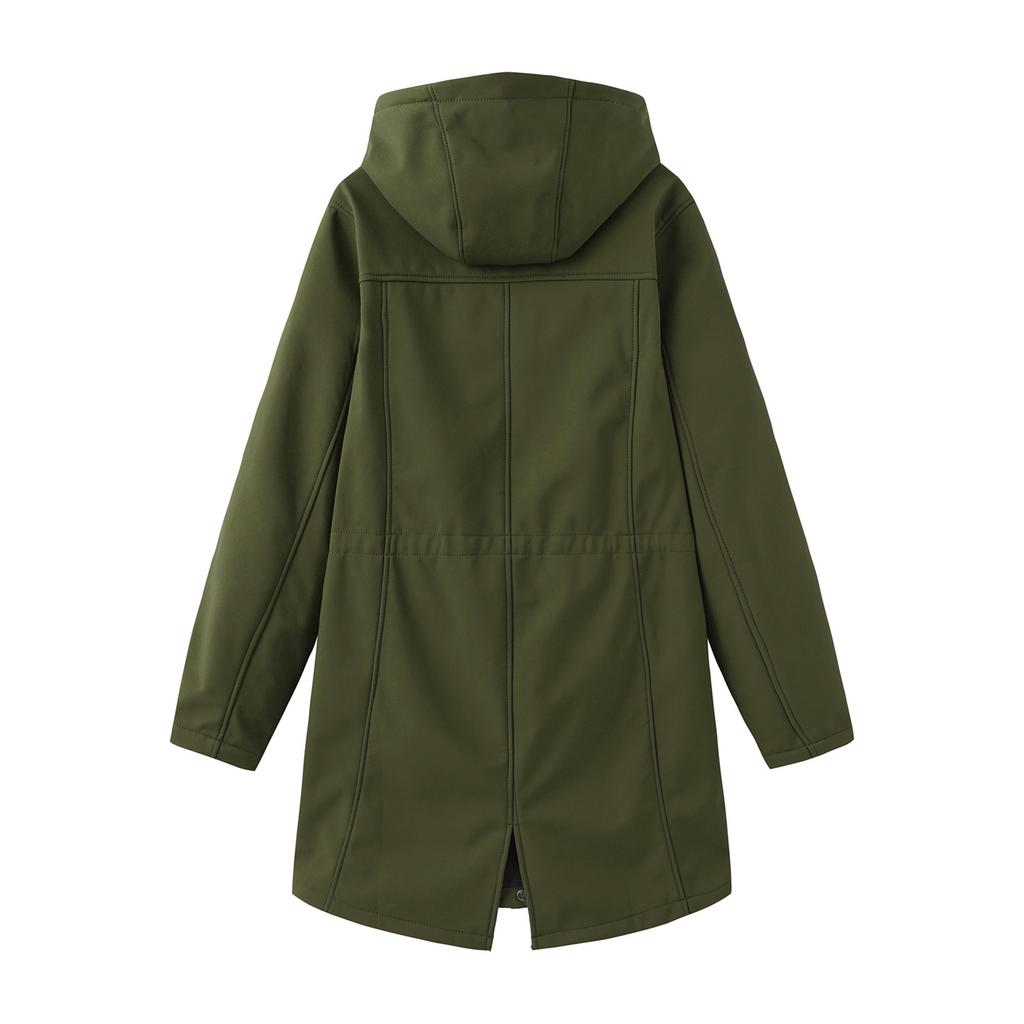 Women's Fashionable Casual Solid Color Long Sleeved Pocket Jacket Hooded Coat Windbreaker