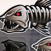 1Pair  3D Car Accessories Car Styling Skeleton Shark Car Sticker and Decal Go Fish for Motorcycle