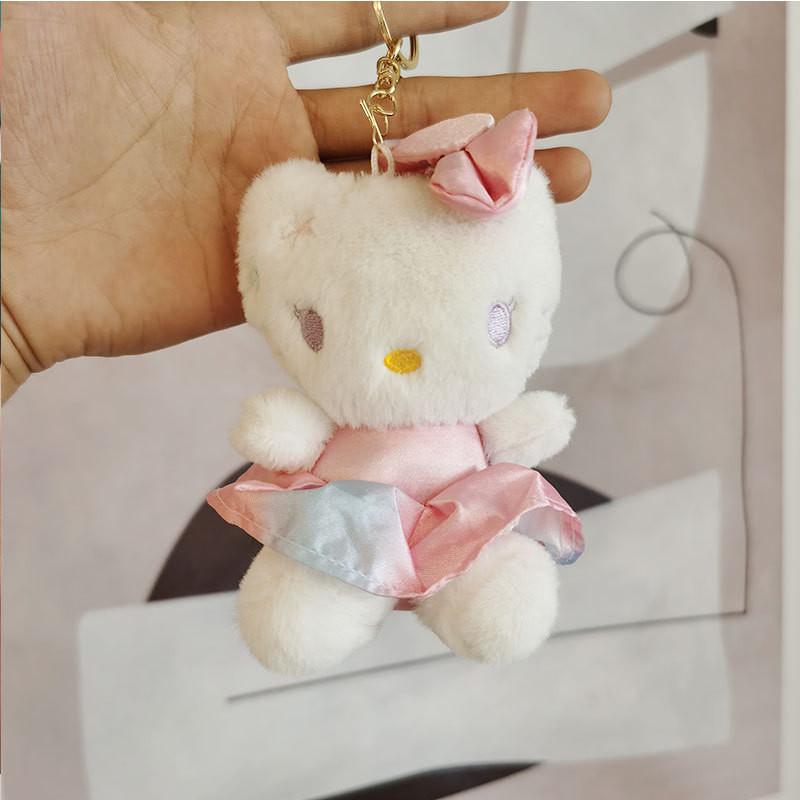 Adorable Sanrio Plush Toy With Sakura Dress Cute My Melody Hello Kitty Doll Keychain Hello Kitty