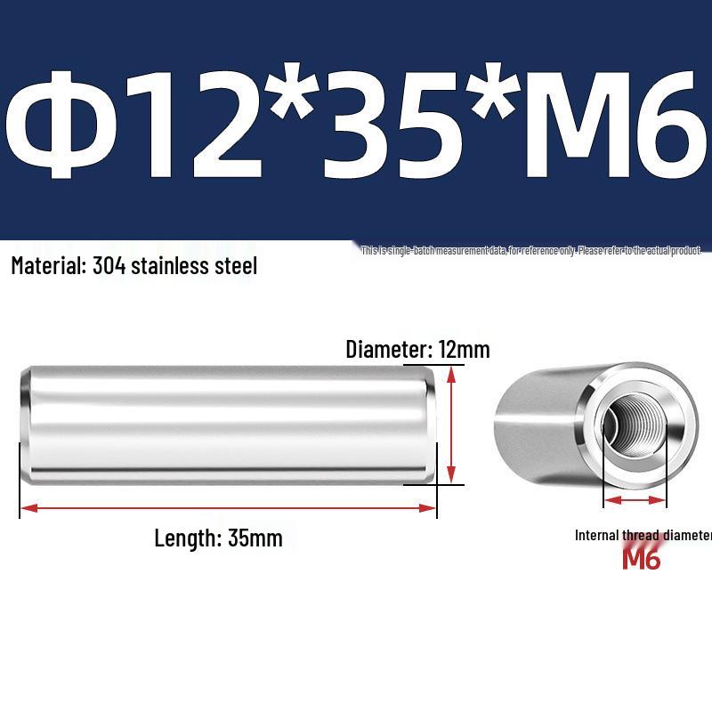 Pin Cilindric din Oțel Inoxidabil 304 cu Filet Interior M4/M6/M8 și Orificiu - Coloană de Suport și Ghidare