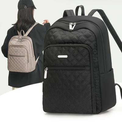 Lingge Quilted Schoolbag Women's Large Capacity Computer Backpack