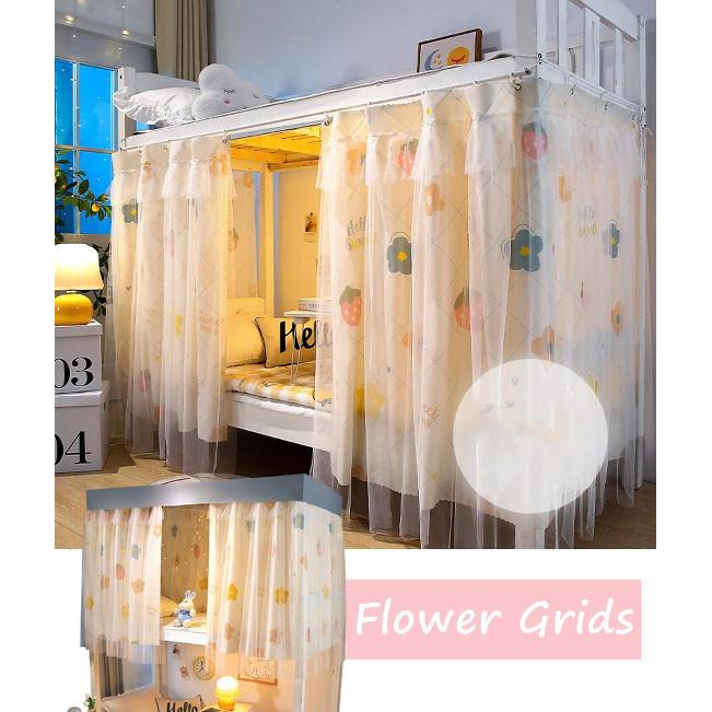 Students Dorm Bunk Bed Curtain Home Privacy Bed Shading Curtain Net Bed Cloth Dustproof Blackout Bed Canopy Bedding Curtain Students Dormitory Tent
