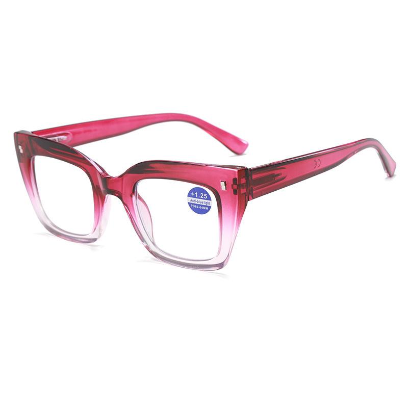 

Модные очки для пресбиопии с толстой оправой и большой оправой, модные очки с радужным цветовым соответствием, защищающие от синего света, весенние очки +350