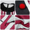 Clown Costume Red And White Vertical Striped Loose-fitting Outfit With Pleated Top Pants Adult Prank Costume Halloween Costume
