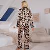 Damen Pyjama-Set mit Leoparden- und Zebra-Print - Langärmliges Oberteil und Hose, Perfekt für Frühling und Herbst (TZ21941)