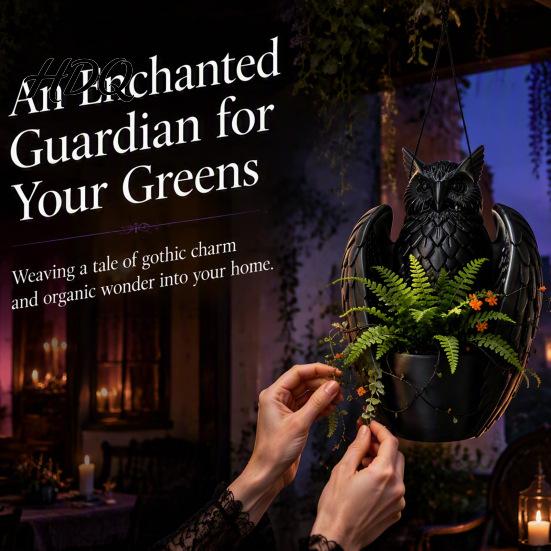 Gothic Hanging Planter Bat Plant Pot 3D Printed Owl Planter Halloween Sturdy Flower Pot Holder for Trailing Vines Home Porch Balcony Decor Creative