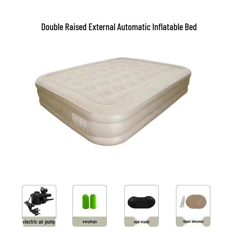 

Inflatable Mattress with Built-in Pump: Outdoor Camping and Household Sleeping Mat 190x100x43cm