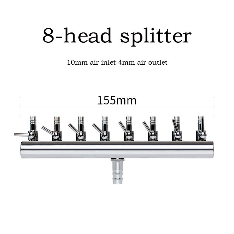 Aquarium Air Pump Splitter Distributor Fish Tank Pump Valves 2/4/6/8/10/12 Ways Stainless Steel Control Valve Aquaria 8mm to 4mm