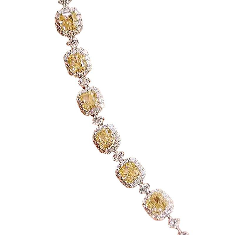 Xiancan 2023 Silver Niche Fashion Designer Bracelet with Yellow, Pink, White High Carbon Diamonds for Women