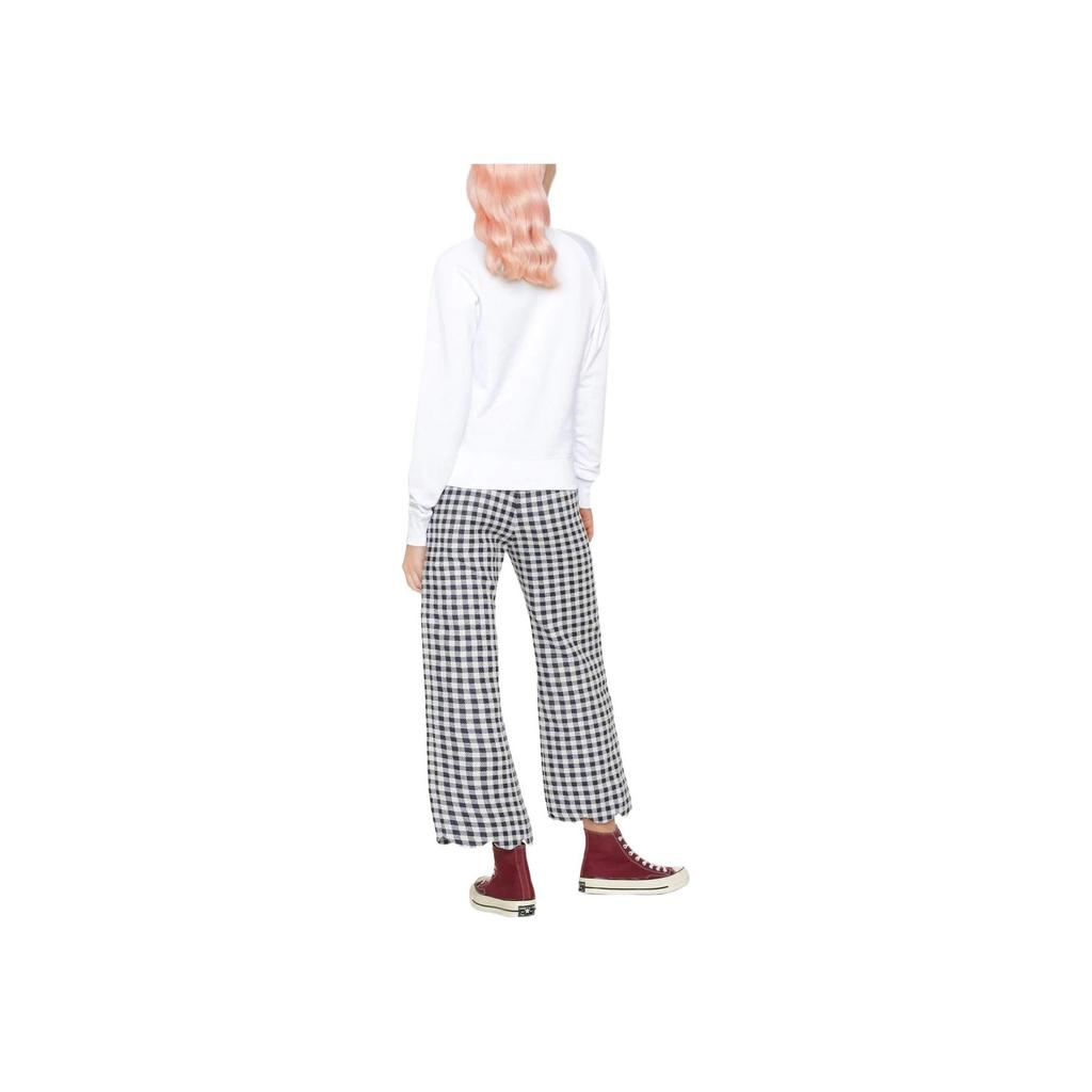 Maison Kitsune SS22 Fox Embroidery Solid Color Crewneck Sweatshirt Women sweatshirt White IW00321KM0001-P100