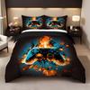 Colorful Gamepad Digital Printing Three-Piece Quilt Cover, Made
