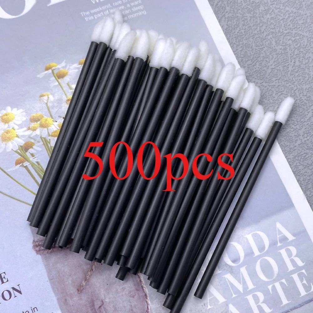 500/100PCS Disposable Lip Brush Makeup Tools Hollow Lip Wands Nylon Lip Gloss Stick Applicator Lipstick Wands Set Cosmetic Tools