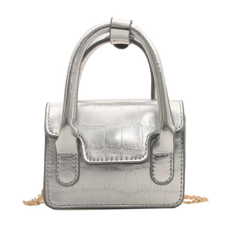 Chic Glossy Mini Crossbody Bag For Women Pu Leather With Stitching Elements