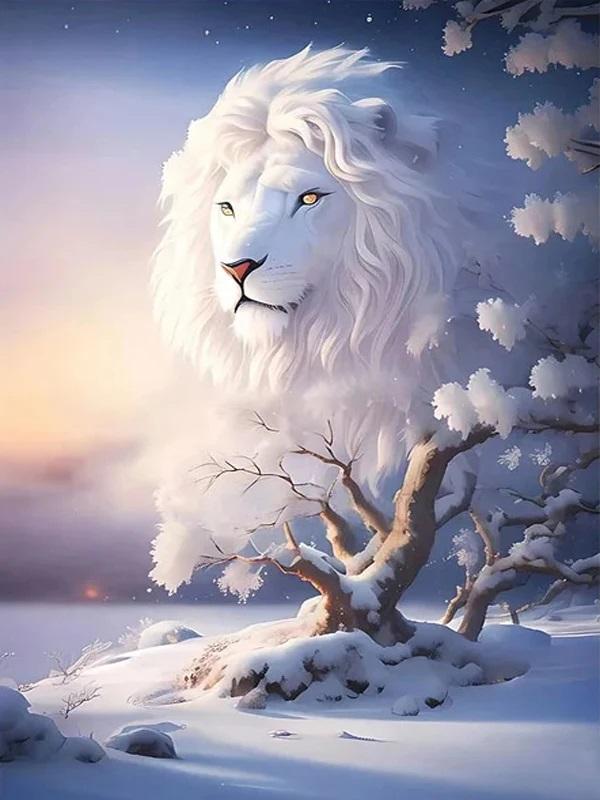 

5D DIY Алмазная картина Белый тигр в снегу Полный круг Вышивка Полный набор для вышивки крестом Украшения для дома Искусство Хобби Подарок Full Round 40x50CM