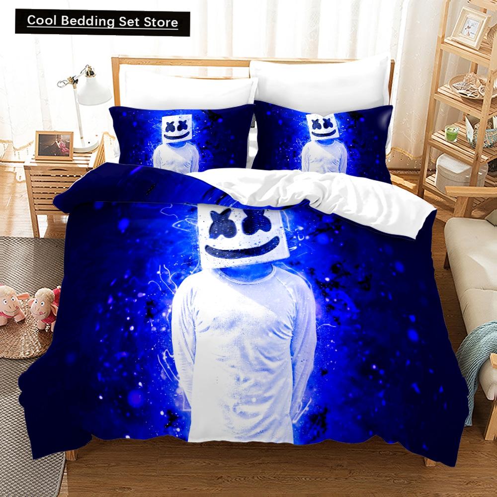 Neues 3-teiliges einseitig bedrucktes Serien-DJ-Digitaldruck-Bettbezug-Bettwäscheset Bequemes atmungsaktives Laken Bettdecke Bettset