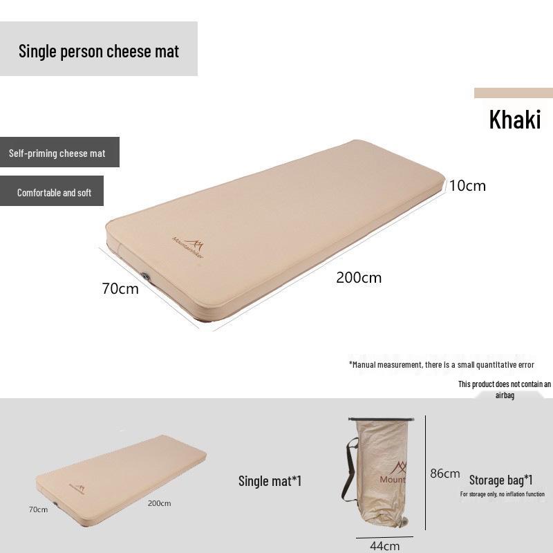 Mountain Guest Inflatable Cheese Mattress | Thickened Camping Sponge Pad, Portable Auto Inflating Sleeping Mat