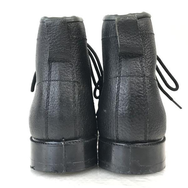 Vintage German robusta echt leder Pebbled Leather Officer Boots Size 41 25.5-26.0cm Black Military Police Shoes(USED)