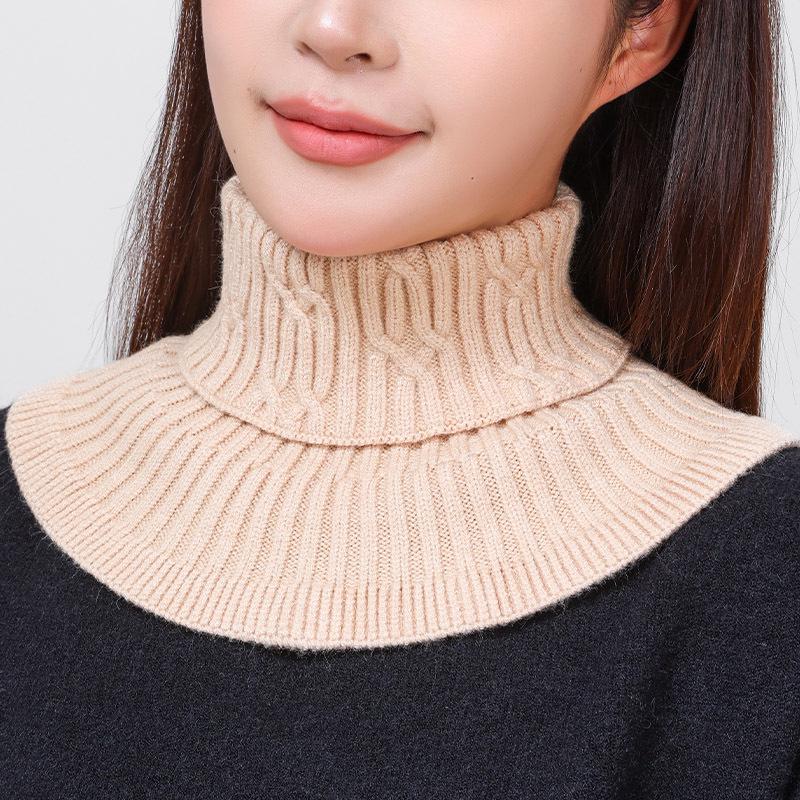 Snood Premium Tricoté pour Filles: Faux col montant pour l'automne et l'hiver, Soutien cervical, Pull chaud en laine