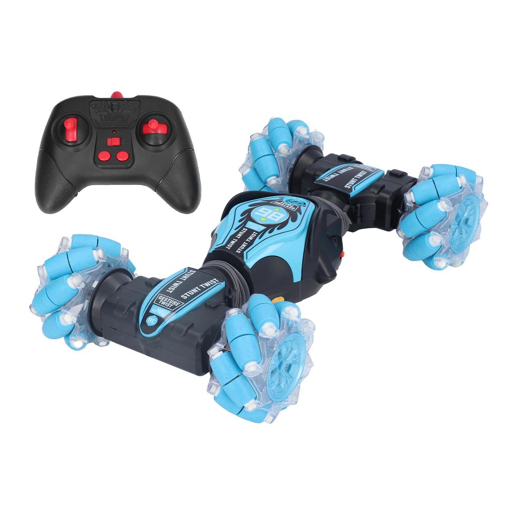 2.4G Remote Control Car Gesture Sensing 360 Degrees  Rotation Light Music Double Sided RC Vehicle Toy Blue