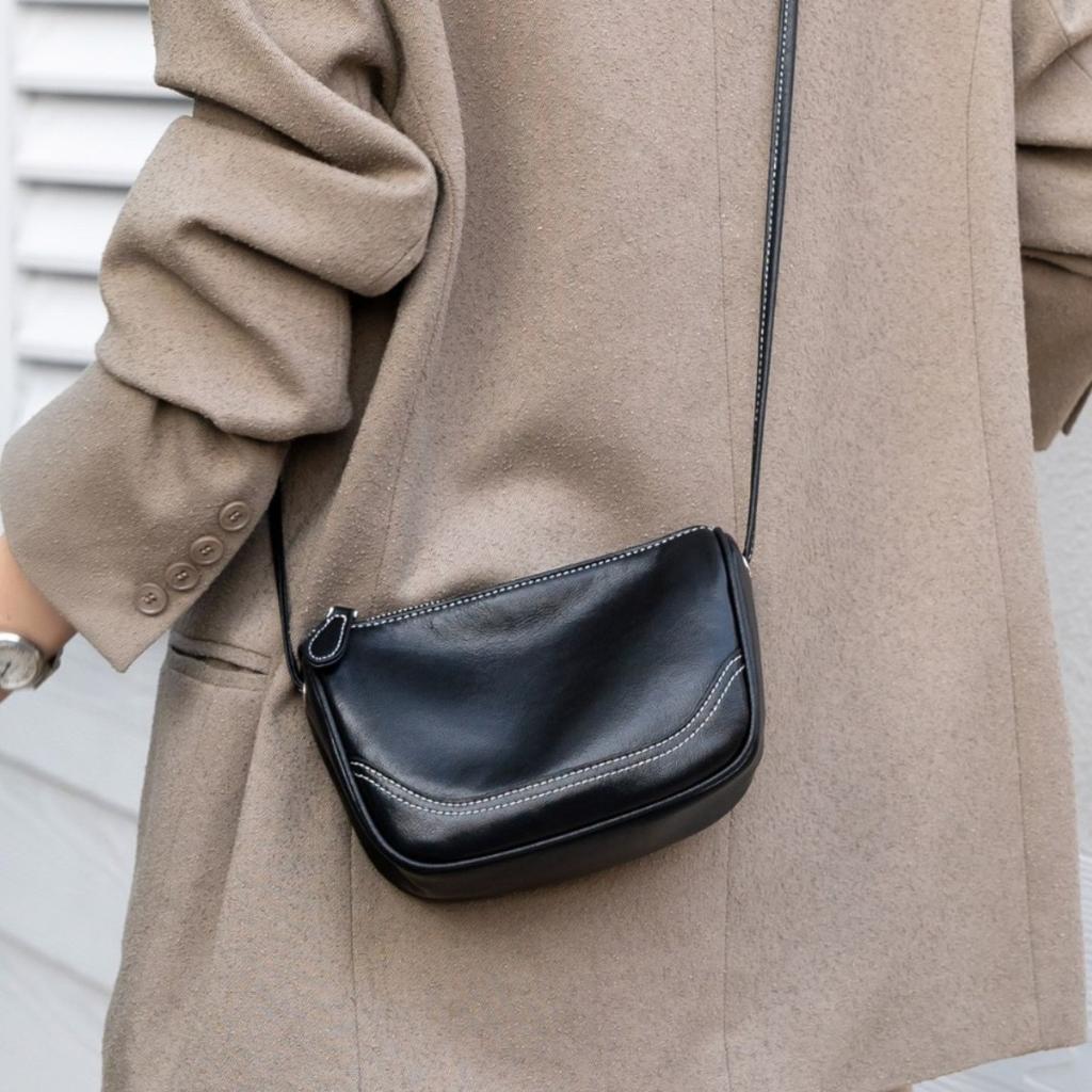 Leather Women's Simple First-layer Cowhide Bag 2025 New High-end Fashion Shoulder Messenger Mini Bag