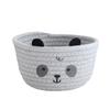 Sturdy Handwoven Cotton Rope Storage Basket with Adorable Pandas Designs Portable for Household Use Organization Items