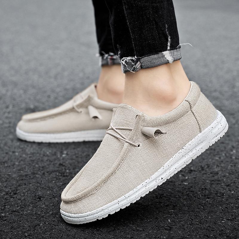 Herren Freizeit Canvas Schuhe Herren Slipper Atmungsaktive Slip On Flats Männliche Vulkanisierte Schuhe Fahrschuhe Übergröße 47 Laufschuh