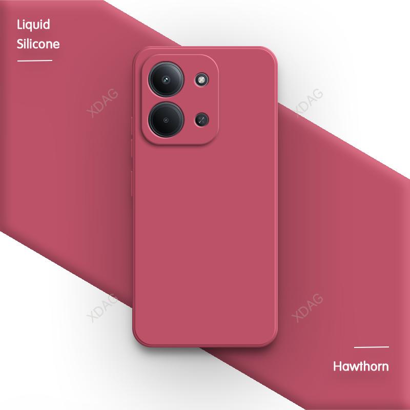 Original Soft Phone Case for Redmi 15C 15R 4G 5G 171mm 173mm Square Cute Liquid Silicone Simple Lens Protection Back Cover Funda