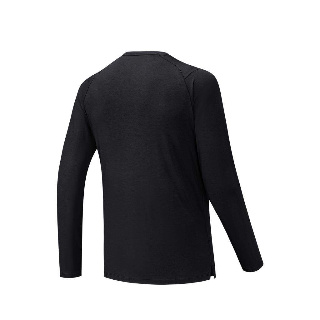 Anta Running Series Long Sleeve Knitted Shirt Autumn 2026 Long T-Shirt Men Tops Basic-Black Gray 952635406-2