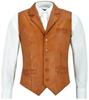 Waistcoat Wedding Wear Handmade Men's Vest Coat Tan Leather Genuine Lambskin Fit