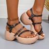 Fashion 2025 Hot Sale Rome New Women's Open Toe Sandals Summer Round Toe Platform Buckle Strap Sandals for Concise Casual Dress Shoes