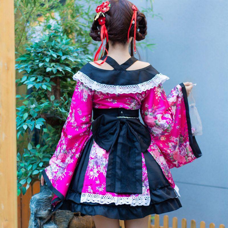 Japanese Traditional Kimono Formal Wear for Women Cosplay Photography Anime Performance Stage Costumes Jigoku Jodo Dance