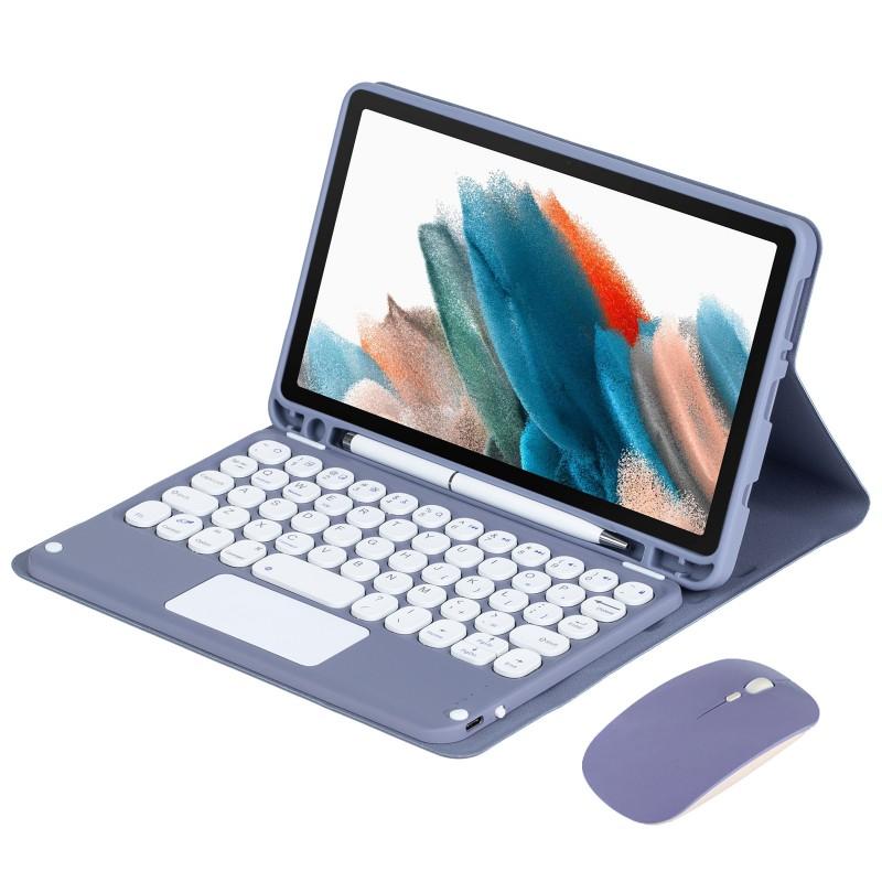 8,7 Zoll Galaxy Tab A11 Tablet Hülle mit integriertem Stifthalter Silikonhülle Abnehmbare Bluetooth-Tastatur Maus Ständerfunktion