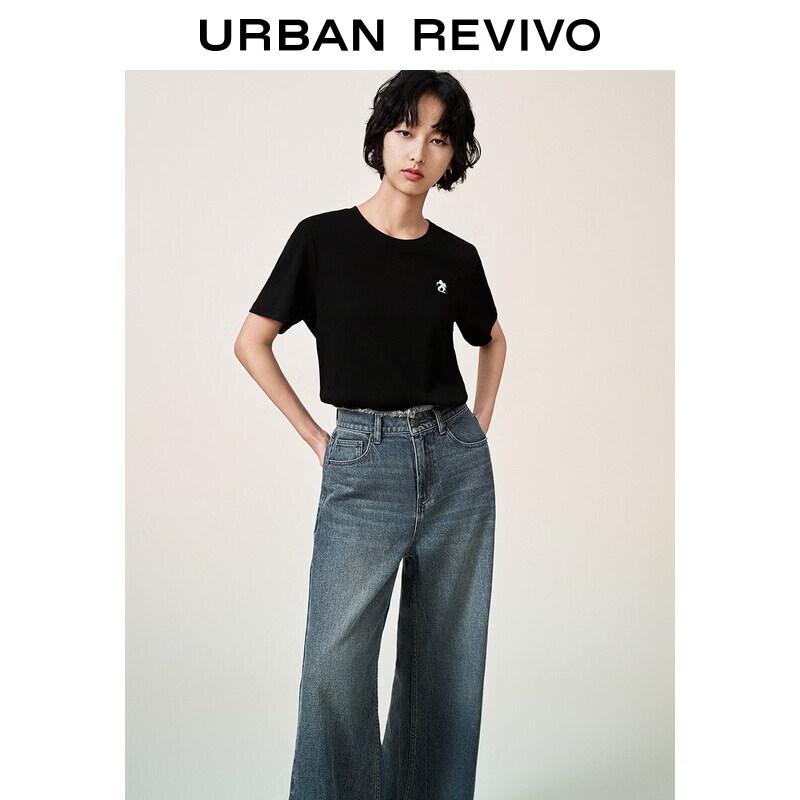 UR2026 Women's Embroidered Cotton Short Sleeve T-Shirt
