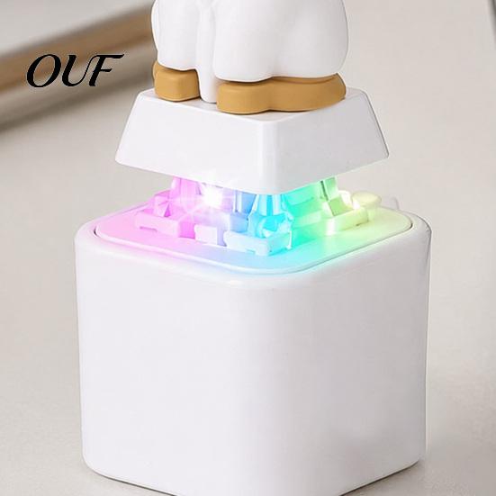 Animal Keyboard Fidget Toy 1/2Pcs Keychain, Rechargeable Goat Cat Finger Clicker Decompression Gadget with LED Light Sound, Push Button Sound