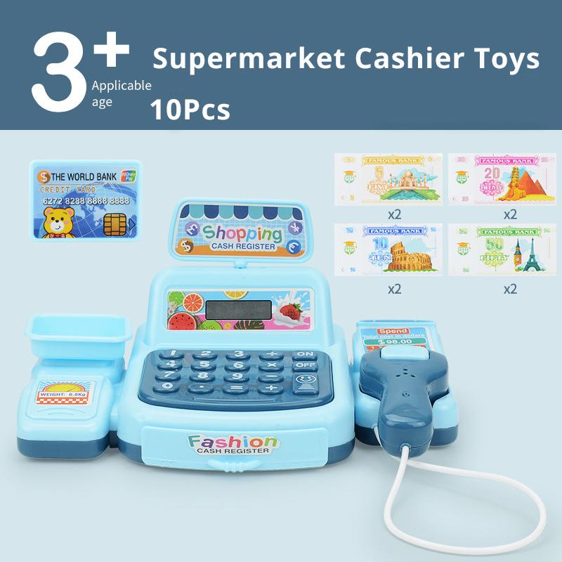 Simulación de compras en efectivo, juguetes de la casa, juegos electrónicos, iluminación y efectos de sonido, juguetes de cajero de supermercado