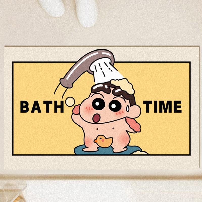 Cute Cartoon Crayon Xiaoxin Absorbent Bathroom Floor Mat Household Toilet Door Non-Slip And Dirt-Resistant Diatom Mud Floor Mat 50*80cm