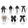 Korean Women'S Bow Tie Brooch Black Rhinestone Pearl Shirt Collar Pins Fashion Bowknot Bowtie Ribbon Wedding Party Necktie