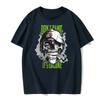 Herren T-Shirts Europäische Größe Modisch und Lässig Rundhals Einfarbig Vielseitige Sommeroberteile Hip-Hop Totenkopf Print T-Shirt