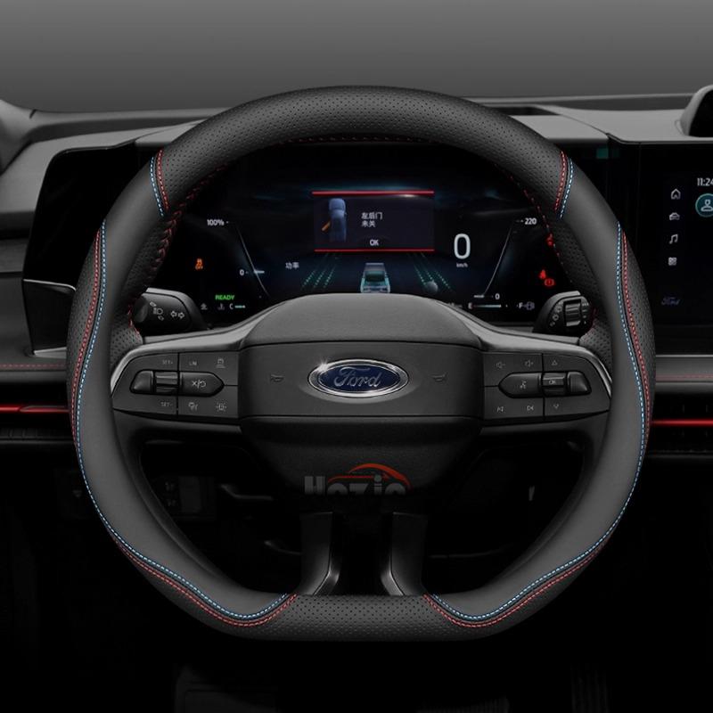 Leder-Autolenkradabdeckung für Ford Edge Puma F150 Kuga Mk1 Mk2 Escape Maverick Galaxy Taurus Equator Explorer 2000 - 2026