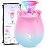 Ladies' Rose Sex Toy Vibrator, APP Controlled Rose Adult Toy, with 9 Suction and Vibration Modes, Waterproof Sex Toy Suction Device