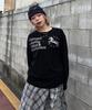 Eontaiteulseoul Unicorn Henley Neck Long Sleeve Black